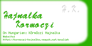 hajnalka kormoczi business card