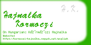 hajnalka kormoczi business card